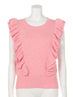 フリルスリーブニットPO/ピンク