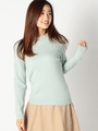フリルネックニット/ライトグリーン