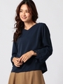 フレアレーススリーブブラウス/ネイビー