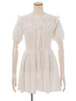 フロントレースペプラムカーディガン/ホワイト