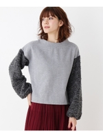 ブークレニット袖プルオーバー/グレー(012)