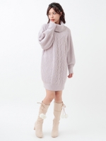 ブラッシュヤーンビッグシルエットニットワンピース/ラベンダー