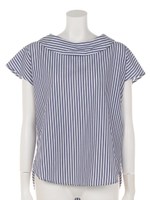 ブロードオフロールカラーブラウス/ネイビー