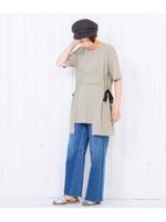 ヘビーコットンサイドリボンT/カーキ(014)