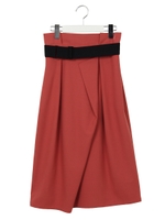 ベルトタイトミディスカート/BROWN