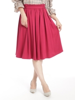 ベルト使いミディ丈ギャザーSK/ワイン