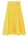 ベルト付スカート風ワイドパンツ/YEL