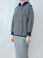 ボーダーゆるニット/ブラック