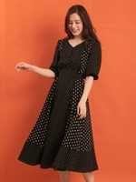 ミックスドットワンピ/黒