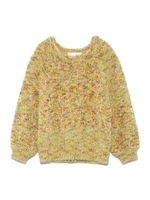 ミックスフェザーニットトップス/YEL