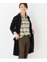 ミックス織りロングカーディガン/ブラック(019)