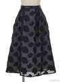 メッシュジャガードスカート/紺