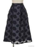 メッシュジャガードスカート/紺