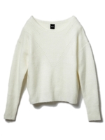 モヘヤ混クルーネックニット/ホワイト