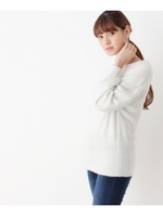 ラウンドネックラメボーダーニット/オフホワイト(003)