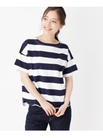 ラガーボーダーTシャツ/ネイビー(393)