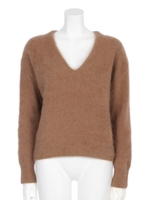 ラクーンルーズVネックプルオーバー/ブラウン
