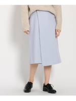 ラップ風ウールメルトンスカート/ライトブルー(091)