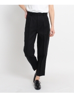 リネンワンタックテーパードパンツ/ブラック(019)