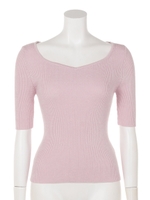 リブニットTOP/ピンク