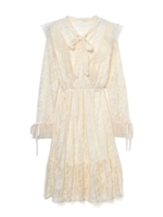 リボンボウタイチュールフリルワンピース/ホワイト