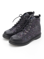レースアップショートブーツ/ブラックマルチ