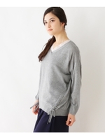 レースアップニット+レースタンクトップ/グレー(012)