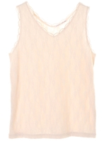 レーススカラップタンクトップ/ライトベージュ