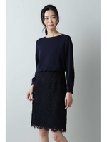 レースドッキングワンピース/ネイビー(120)
