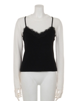 レース付キャミコンビTOP/WHT