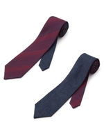 レジメンタル×ペイズリー・リバーシブルネクタイ/ワインレッド(063)
