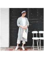 ロングカーディガン/ブルー