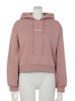 起毛裏毛ショートちびロゴパーカーP/O/ラベンダー