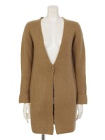 畦ニットカーデ/ベージュ