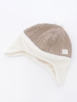 耳当て付ベビー帽/モカチャ