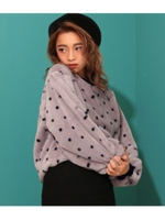 【CHILLE】 小ドットファートップス/ブラック(027)