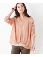 裾ねじりスラブシャツ/ラズベリーピンク(073)