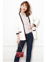 配色ラインカーデ/ホワイト系