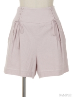 麻混ショートパンツ/ピンク