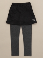 裏毛裏フリーススパッツ付きスカート/ブラック