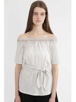 ウィンケミカルレースオフショルカットソー/GRAY(020)