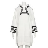 【17%OFF】袖ブロッキング裏毛パーカーワンピース