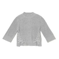 【20%OFF】リボンつきモックネックニット