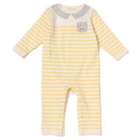 【30%OFF】オーガニックコットン 衿風デザインボーダーカバーオール