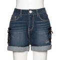 【30%OFF】サイドレースアップストレッチデニムショートパンツ