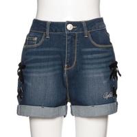 【30%OFF】サイドレースアップストレッチデニムショートパンツ