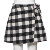 【30%OFF】ブロックチェックラップスカパン