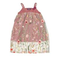 【30%OFF】ボタニカル刺しゅう入りチュールキャミワンピース