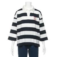 【34%OFF】ボーダー七分丈ラガーシャツ