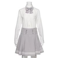 リボンタイつき裾ライン入りダブルボタンスカパン